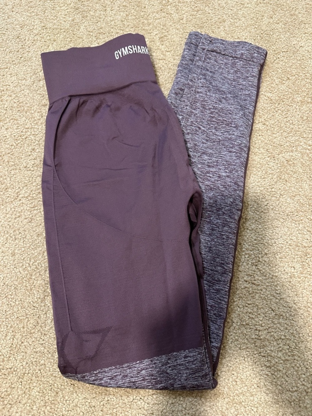 Gymshark Plum and Heathered Purple-Gray Women's Leggings
